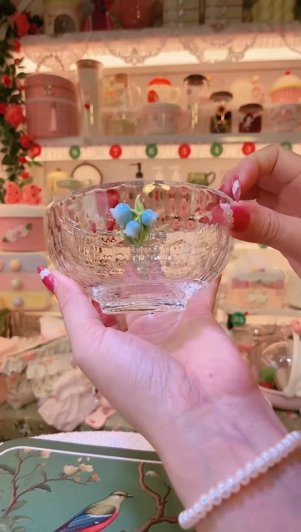 铃兰花水晶碗——手工制作品质好！