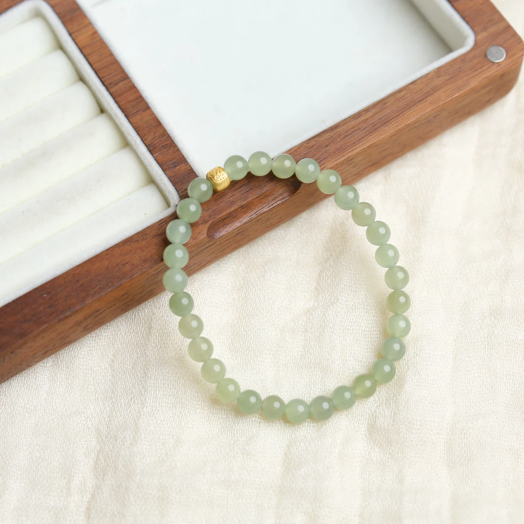 【春漾】冰晴水和田玉 扎基拉姆配饰 手串（多样性发货）