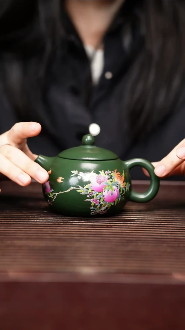 茶壶紫砂宜兴原矿紫砂茶壶 绿泥西施