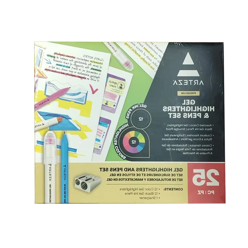 塑料蜡笔按动中性笔组合装25色装