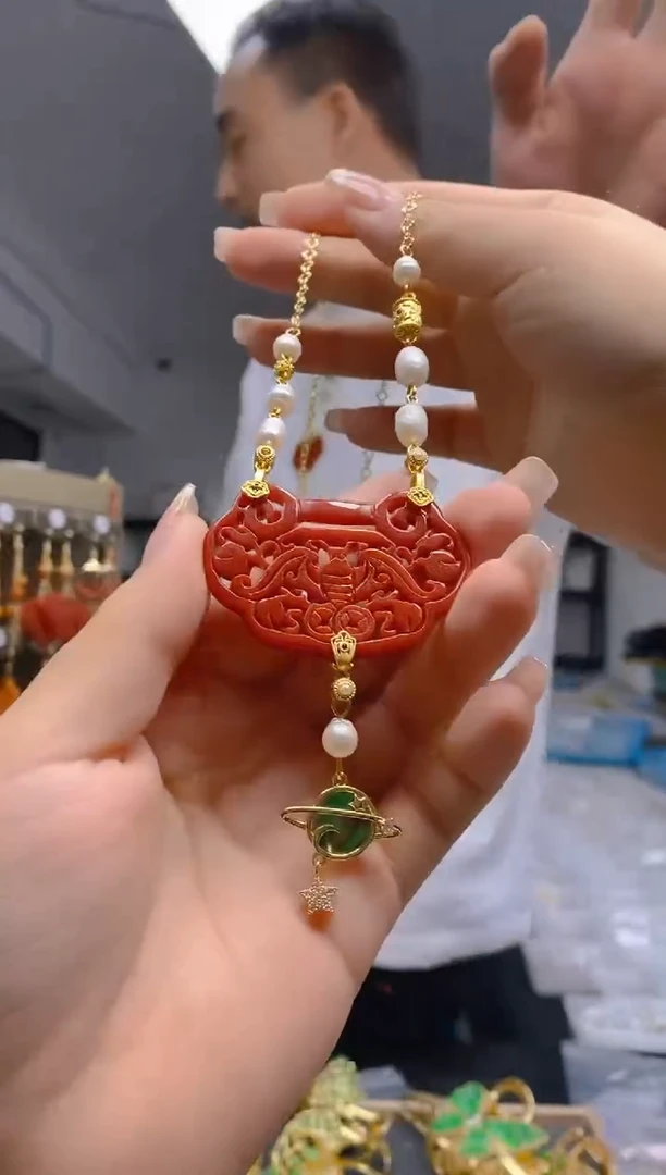 【闪购商品】翡翠耳饰合金070翡翠锁骨链