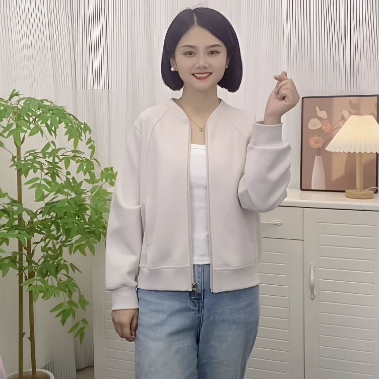 【反季巨亏】【快囤货】不加绒902正肩棒球服短款拉链开衫外套小个子