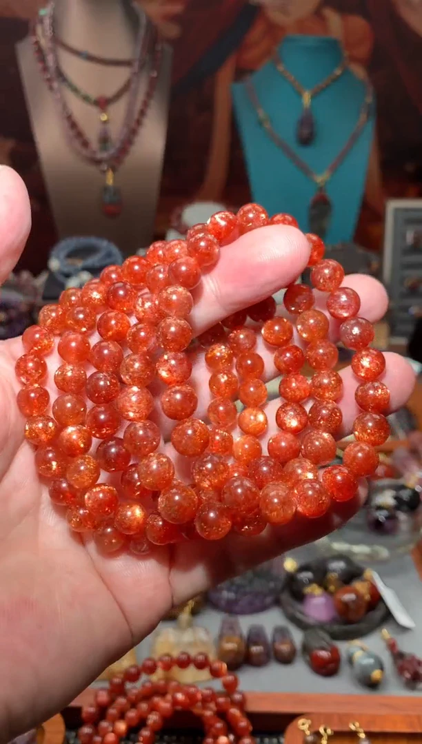 未镶嵌金太阳长石8mm+手串多样性发其一