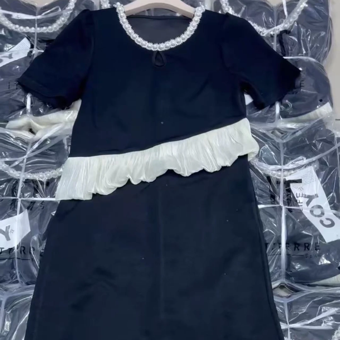 1229 假两件中长款连衣裙