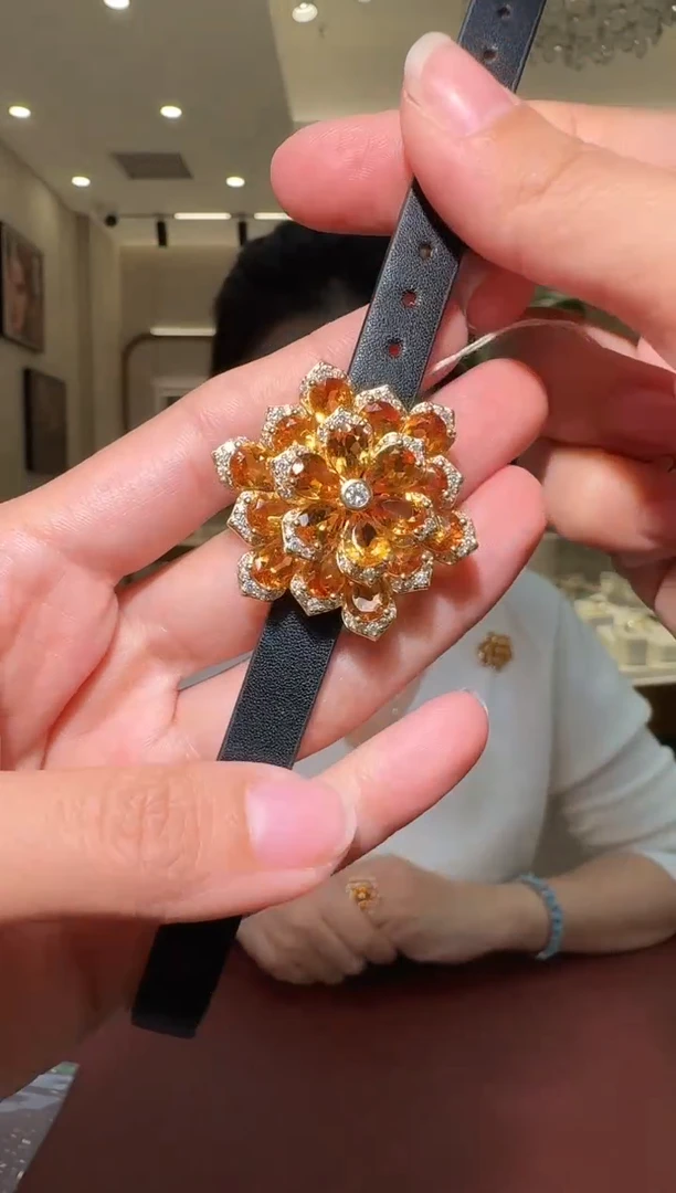 银S925镶嵌手镯黄晶010