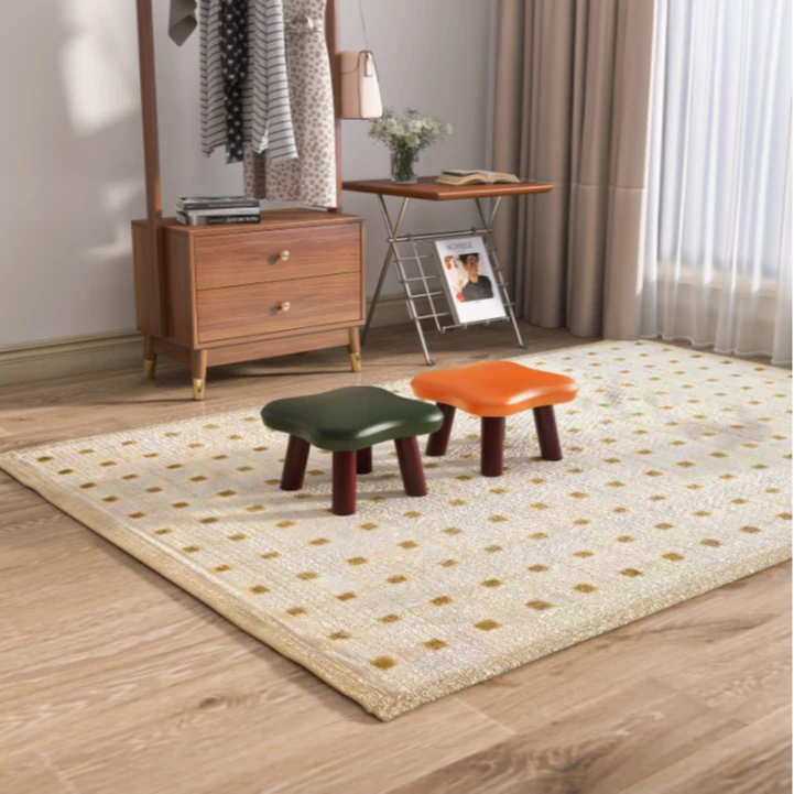 家用四叶草矮凳客厅茶几沙发脚踏凳门口换鞋凳软包坐凳穿鞋凳