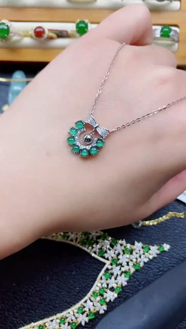 银S925镶嵌戒指翡翠1