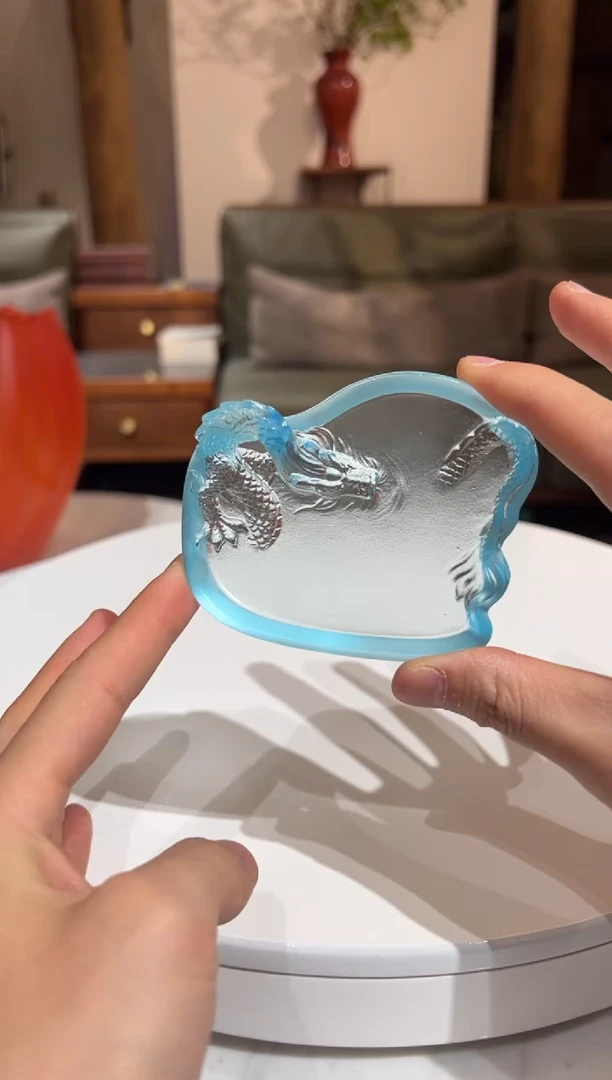 【闪购商品】摆件FML038祥龙墨碟艺术琉璃摆件