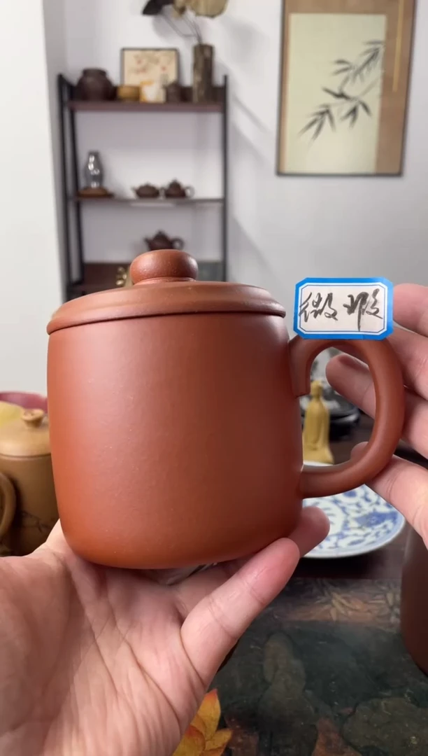 茶杯紫砂微瑕处理介意勿拍老红泥老板杯