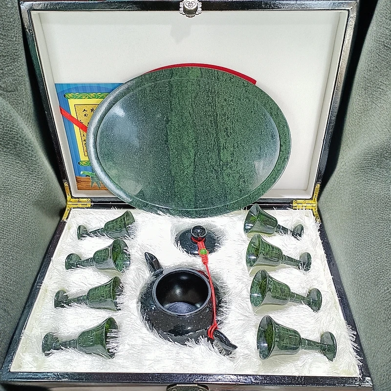 酒泉夜光杯甘肃特产静云轩十七年老店鸳鸯玉小号高脚杯贵妃壶套装