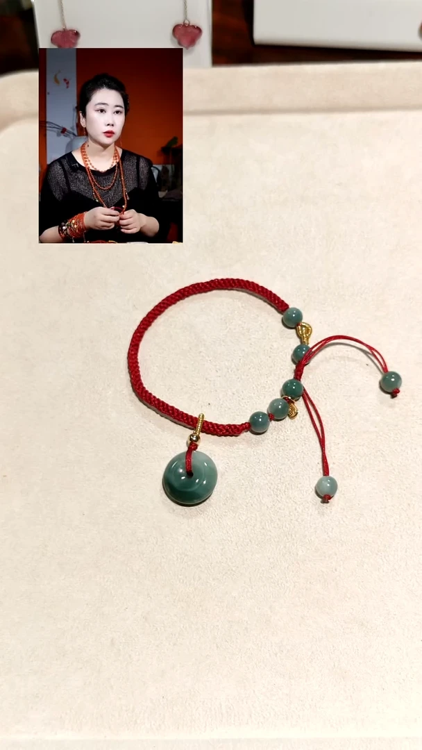 银S925镶嵌手绳翡翠危地马拉