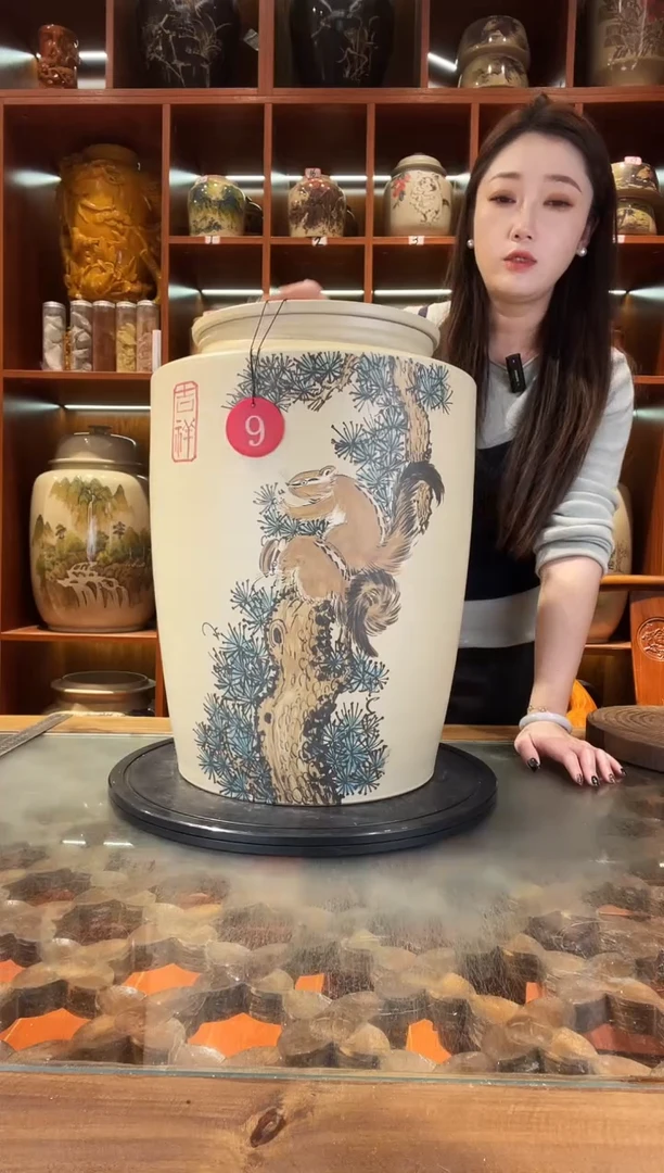 罐云南建水紫陶大号白泥缸@9