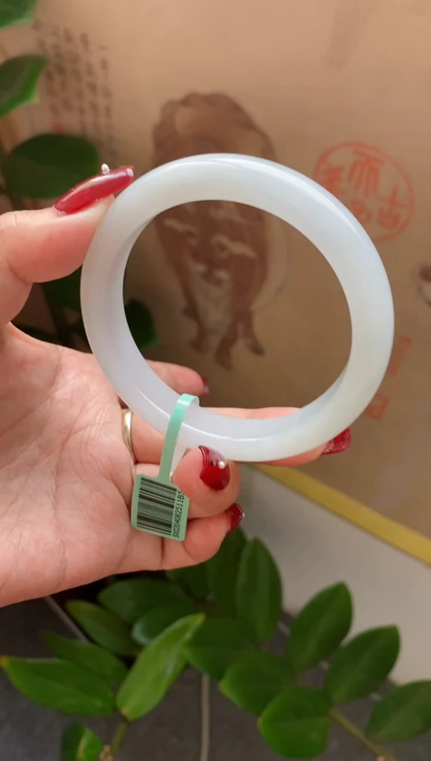 【闪购商品】翡翠手镯未镶嵌（十星强推）果冻胶白月光25号