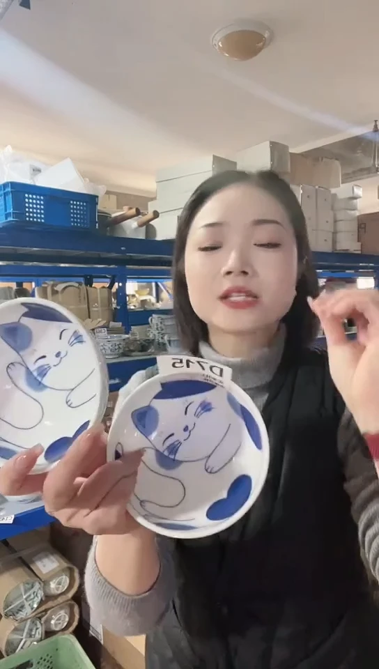 【闪购商品】瓷片日本进口瓷器蓝猫12cm钵两只D715