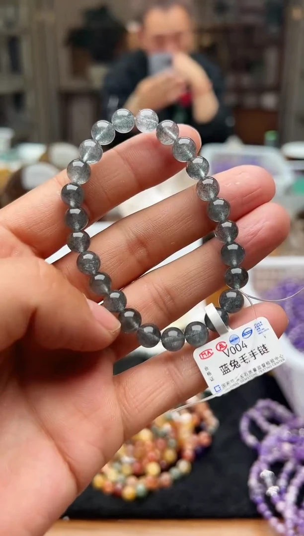 【闪购商品】水晶手链未镶嵌v004蓝兔毛手链