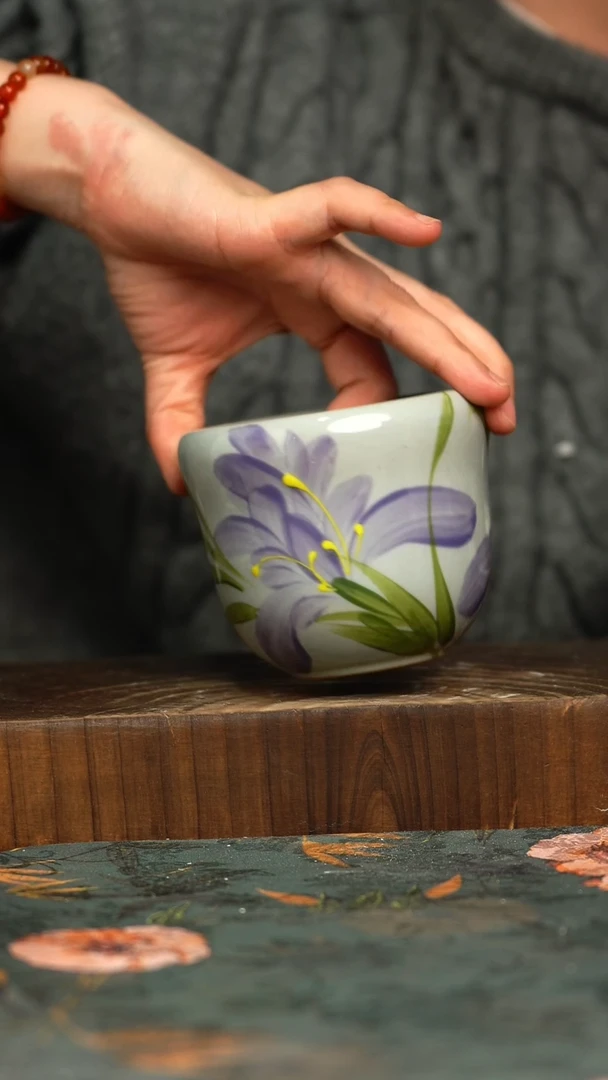 杯釉下彩手工手绘同款陶器