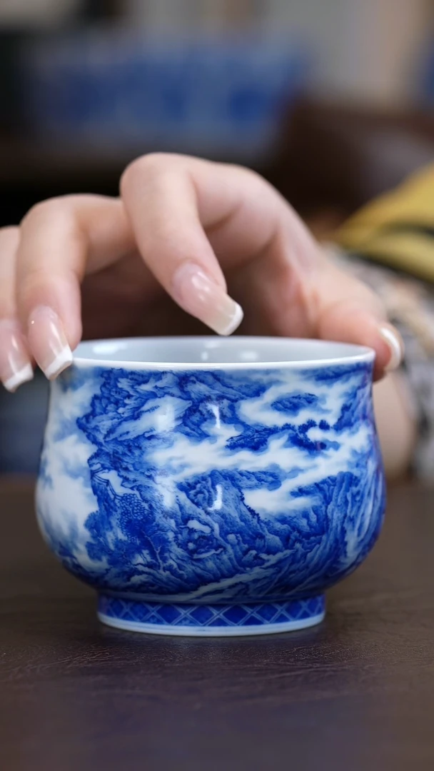 青山秋雨烟恋山水主人杯陶瓷