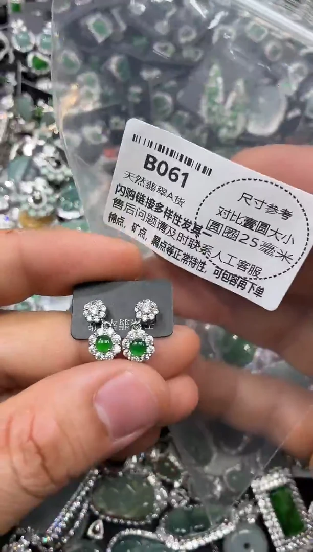 颈饰未镶嵌翡翠B061耳钉