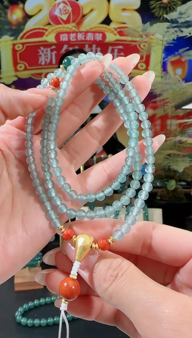 【闪购商品】翡翠项链银S925镶嵌长串多样性发一