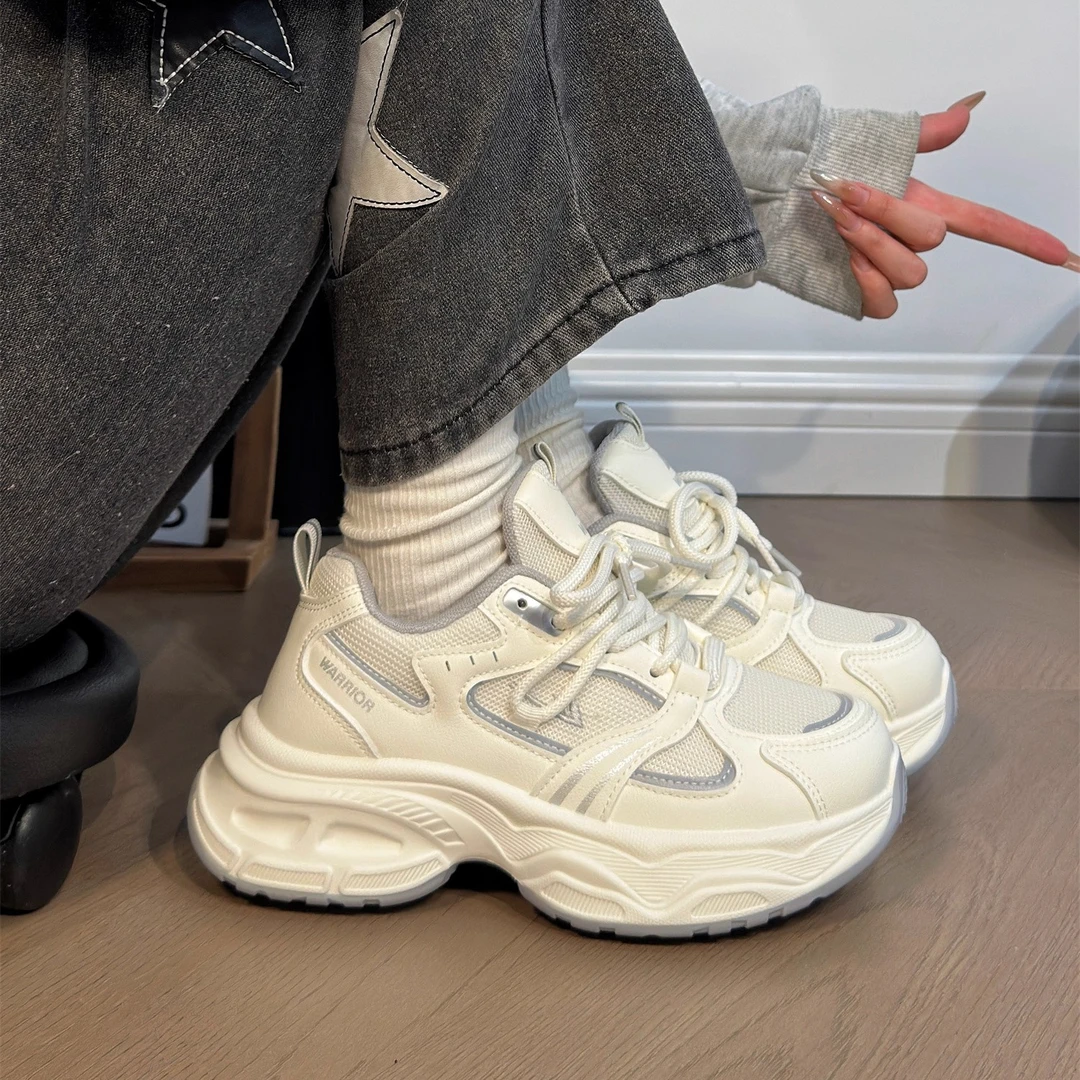 回力紫黑老爹鞋女款厚底运动鞋2025秋季新款透气跑步鞋子复古显高