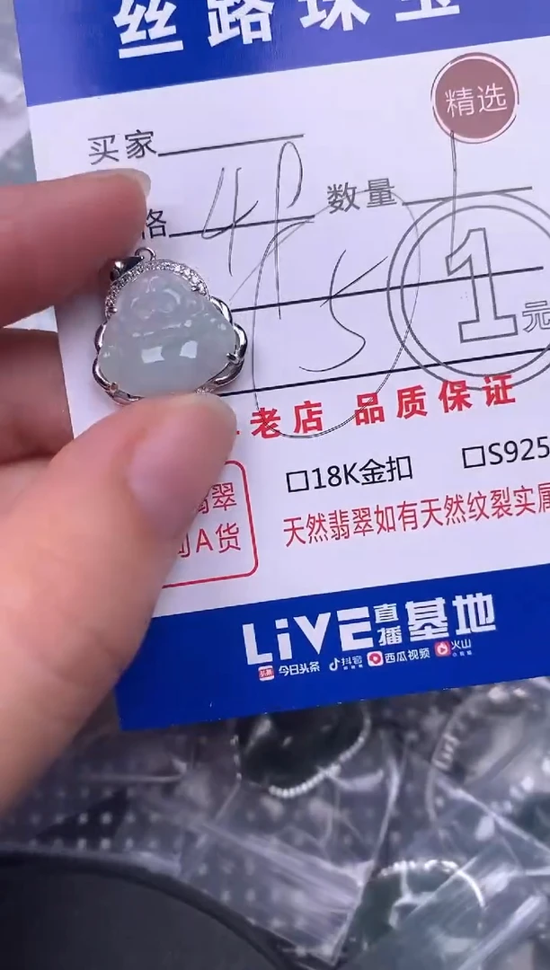 翡翠银S925镶嵌颈饰挂件