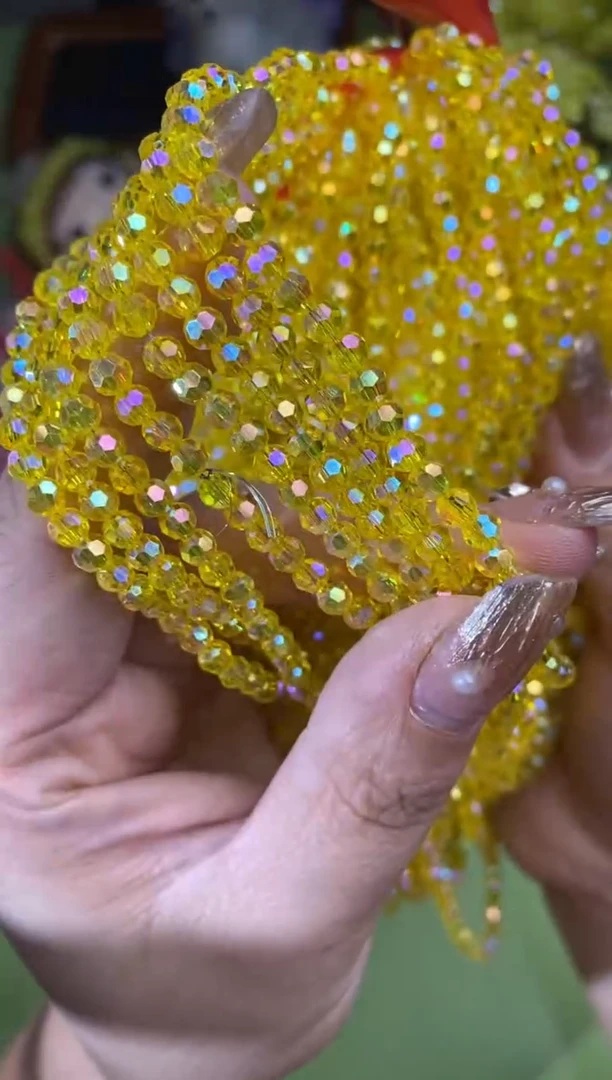 玻璃A11卡4全彩花球1条金黄色