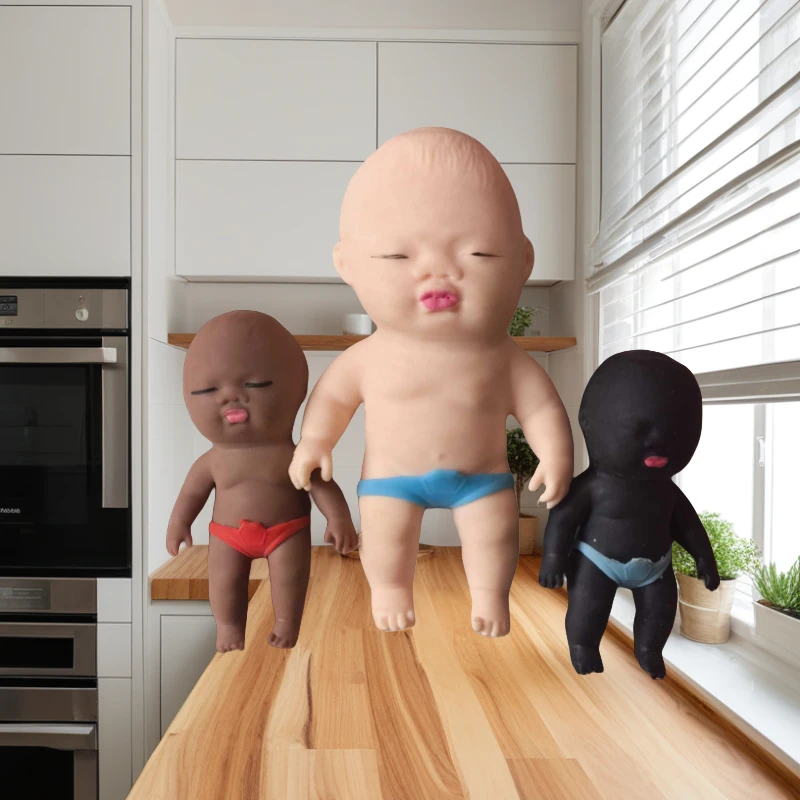 丑萌捏捏乐玩具可爱掌心肤色娃娃趣味小黑人玩偶职场解压神器