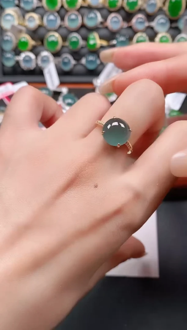 银S925镶嵌戒指翡翠11111