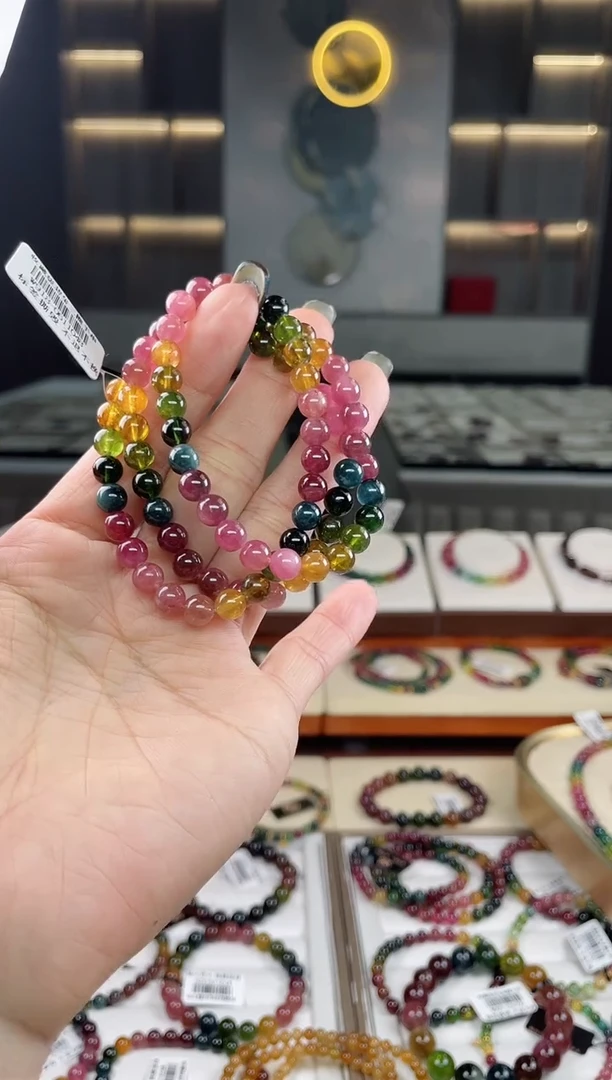 未镶嵌三圈手串6mm+碧玺（多样性发一条）T