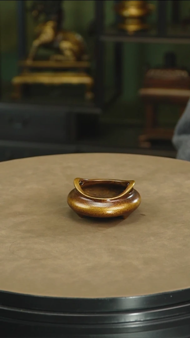 金属赵玉保手工铜炉 小桥耳