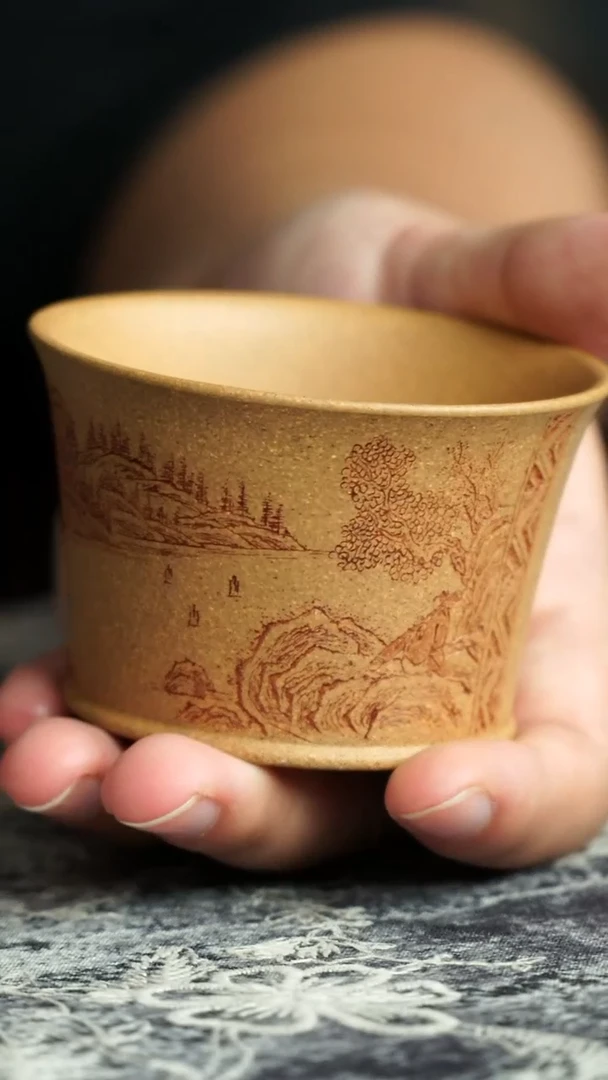茶杯紫砂72号宜兴紫砂原矿作品
