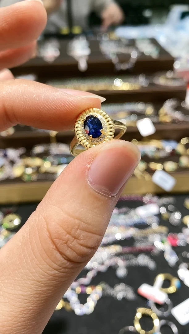 【闪购商品】蓝宝石戒指银S925镶嵌戒指