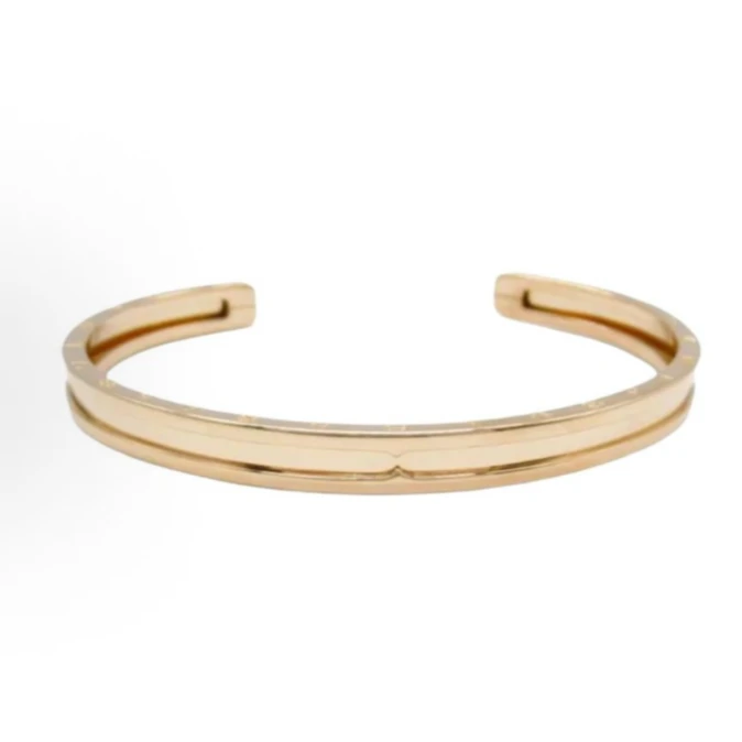 99新 BVLGARI/宝格丽 宝格丽18K玫瑰金开口手镯M码