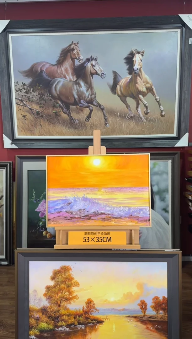 油画【3号】约53*35cm丨朝鲜原创纯手绘孤品油画丨带装裱