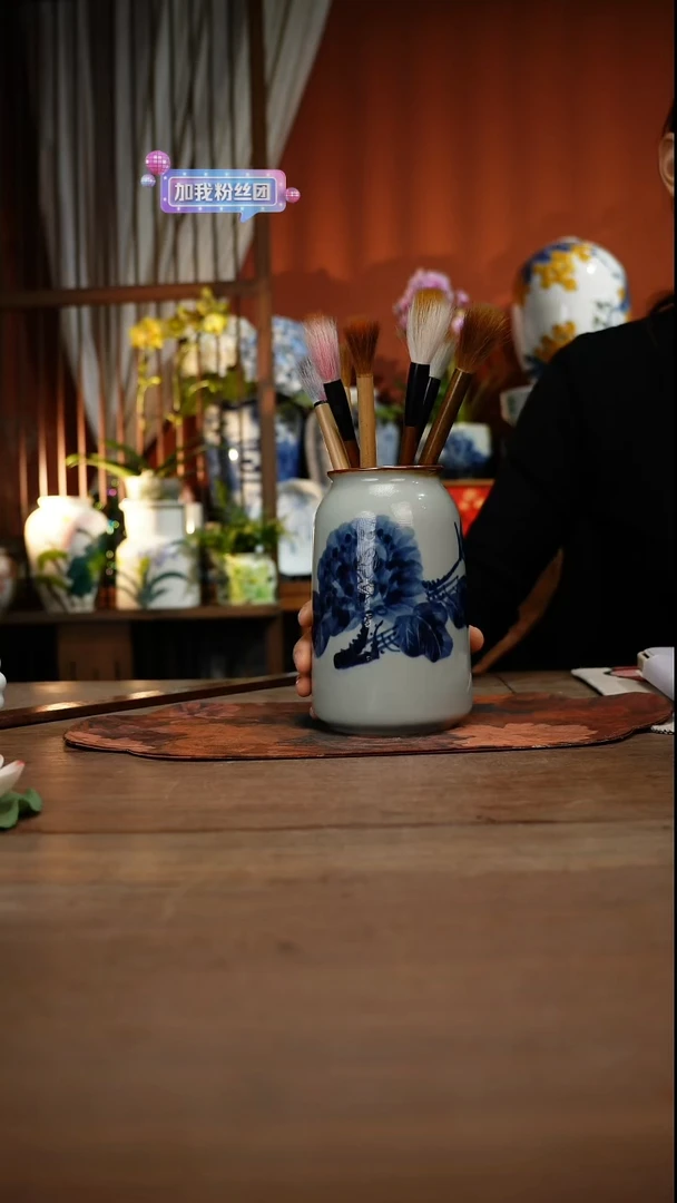 当代高温釉下彩手绘陶瓷餐具