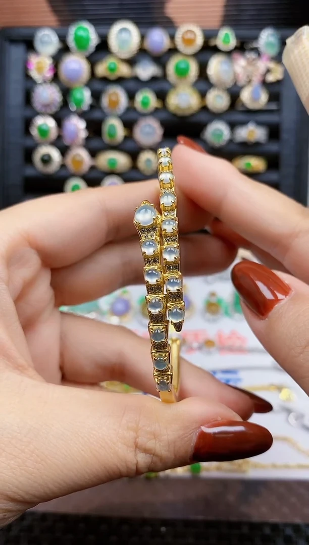 银S925镶嵌戒指翡翠463