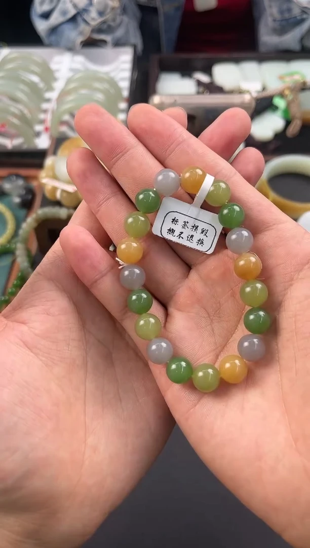 未镶嵌手串和田玉多宝手串卡10微色差