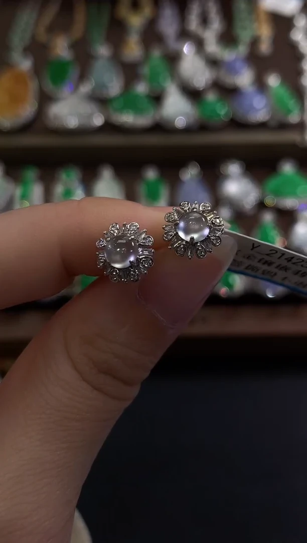 18K金镶嵌翡翠耳饰b104多样性一件发货