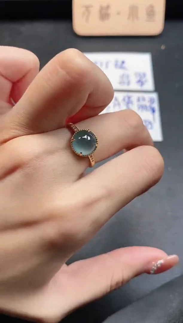 银S925镶嵌戒指翡翠51511