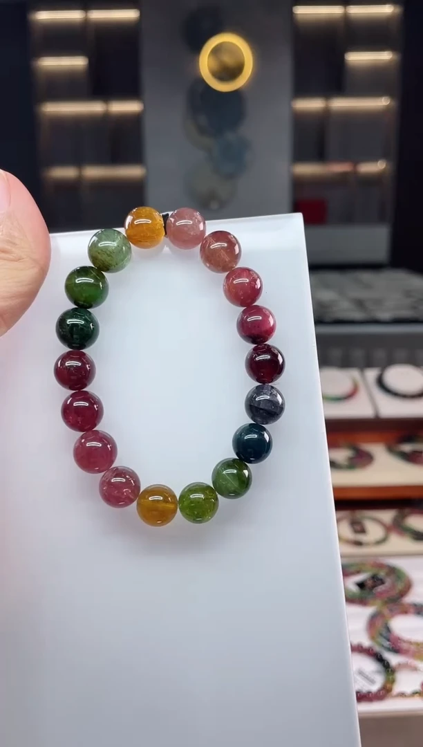 未镶嵌老矿碧玺单圈手串11mm+碧玺（多样性发一条）Q