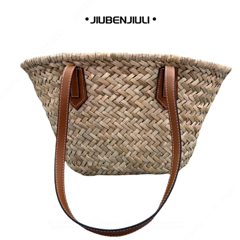 韩版简约休闲大容量单肩草编包多样性发【21563】