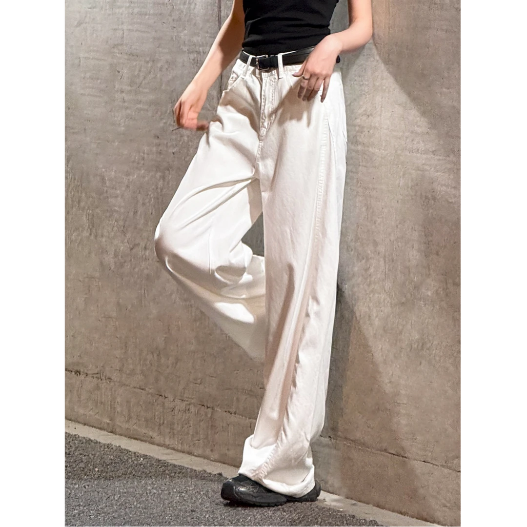 【伊千万】美式高街cleanfit天丝牛仔裤25年夏季薄款弯刀松弛阔腿裤