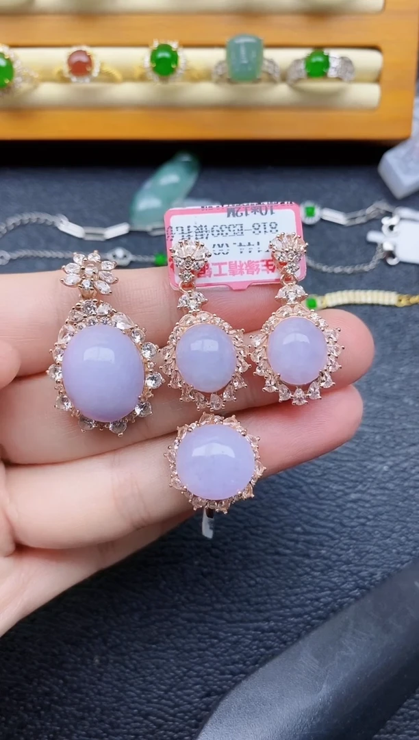 银S925镶嵌戒指翡翠1
