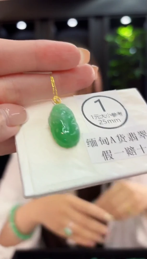 颈饰18K金镶嵌翡翠 缅料A货/支持复检/一件