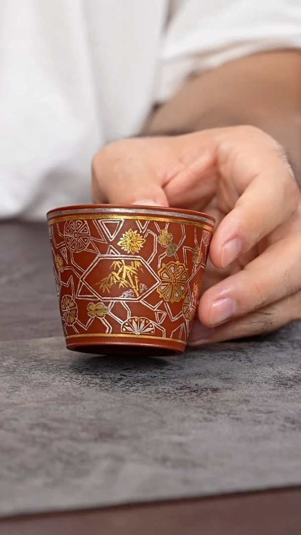 茶杯紫砂紫砂金银主人杯