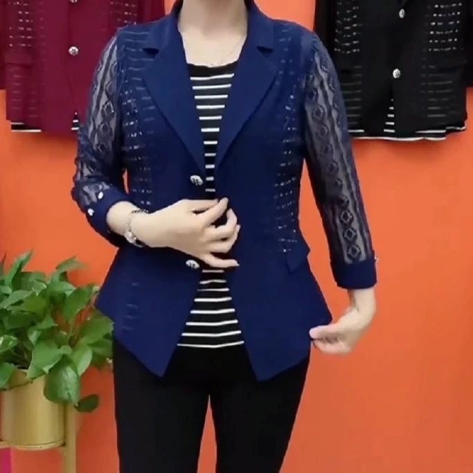 夏季新款中老年时尚气质两件套显瘦妈妈套装