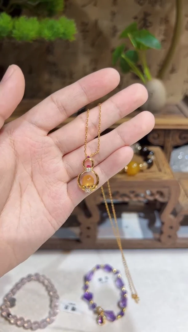 琥珀颈饰未镶嵌颈饰@@