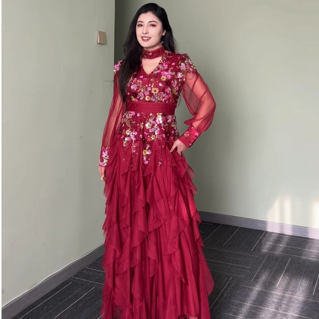 【MJ女装】新疆包邮气质高端长款重工连衣裙