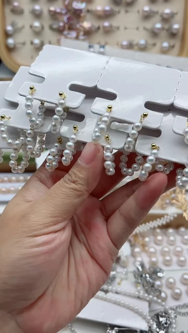 未镶嵌耳饰淡水珍珠多样性发其一，非无暇