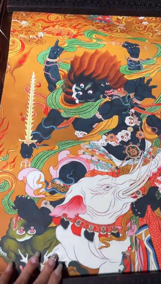 卷轴画菊菊唐卡tk160